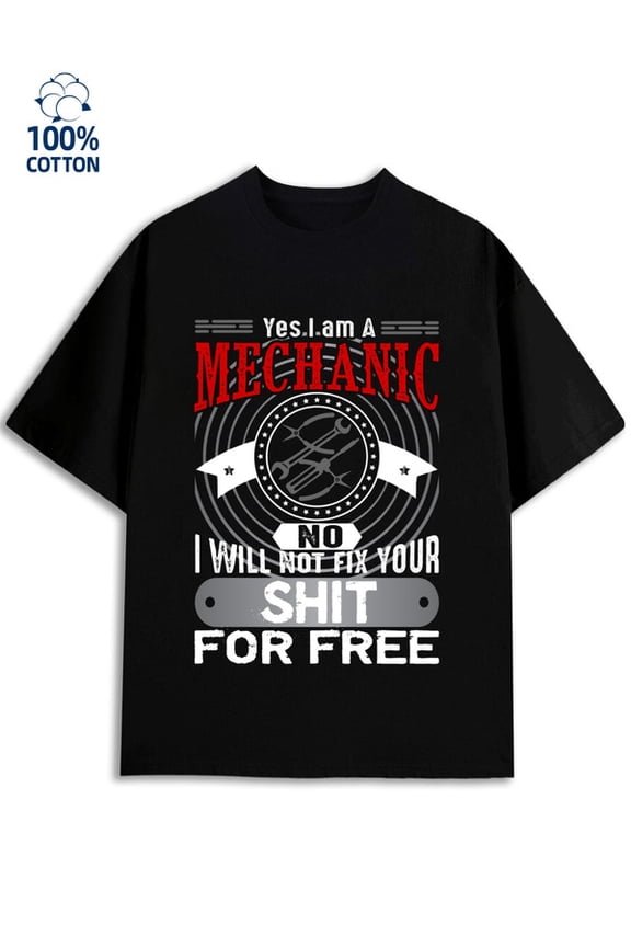 Mechanic Pride mens mechanical 180G 100% Cotton black Tech Style funny Basic Unisex Shirt Cotton tshirts Fashion Unisex Shirt Printed tshirts Vintage Unisex Shirt Printed tshirts