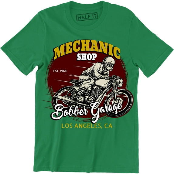 Mechanic Shop Biker Los Angeles Chopper Work Button Up Garage Men's T-Shirt