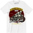 thumbnail image 1 of Mechanic Shop Biker Los Angeles Chopper Work Button Up Garage Men's T-Shirt, 1 of 4