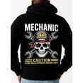 thumbnail image 1 of Mechanic Skull funny hoodies fire skeleton for men regular fit black For Winter Casual Daily Wear comfortable fire 3d Funny Unisex Shirt Graphic tshirts Retro Unisex Shirt Graphic Tee tshirts, 1 of 7