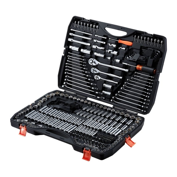 Mechanic Tool Set 308-Piece - 1/4", 3/8", 1/2" Drive SAE Metric Socket Set, Wrench & Bit Kit with Case - Automotive Repair Tool Kit