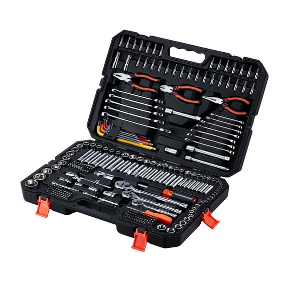 Mechanic Tool Set 314-Piece - 1/4", 3/8", 1/2" Drive Socket Set, Metric Wrenches & Bits - Automotive Repair & Home Improvement Tool Kit with Case