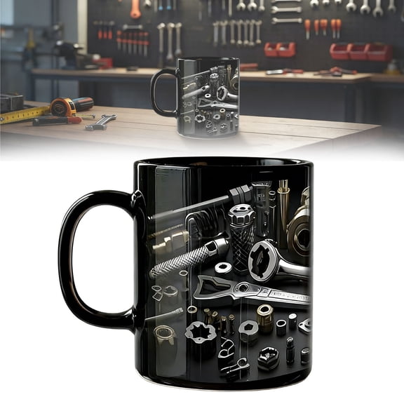 Mechanic Toolbox Coffee Mug, Mechanic Ceramic Coffee Mug, Funny 3D Visuals Tool Box Coffee Mug, Coffee Mug Gift for Husband Dad