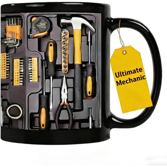 Mechanic Toolbox Mug, The Ultimate Mechanic's Tool Box Mug, 11OZ Novelty Toolbox Ceramic Coffee Cups for Birthday Christmas Anniversary, Tool Box Tea Mug Funny Gift for Husband Dad