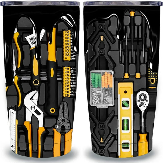 Mechanic Tools Box Coffee Tumbler for Engineer Men 20 oz Vacuum Insulated Stainless Steel Travel Mug Gifts Machine Tool Box Cup