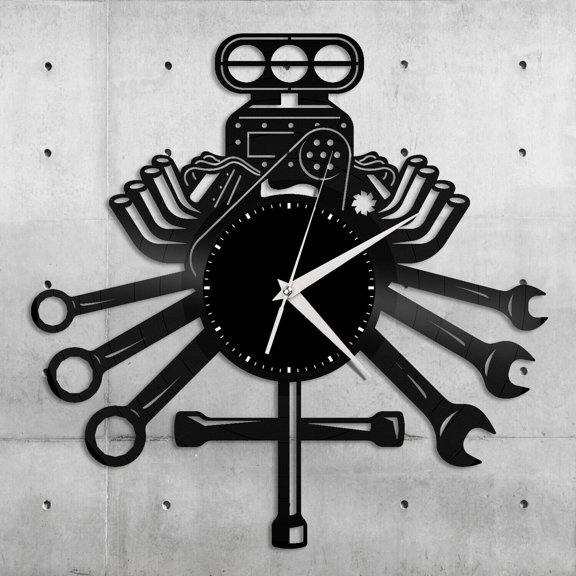 Mechanic Tools Vinyl Wall Clock Record Unique Design Home and Room Decoration Vintage Design Office Bar Room Home Decor