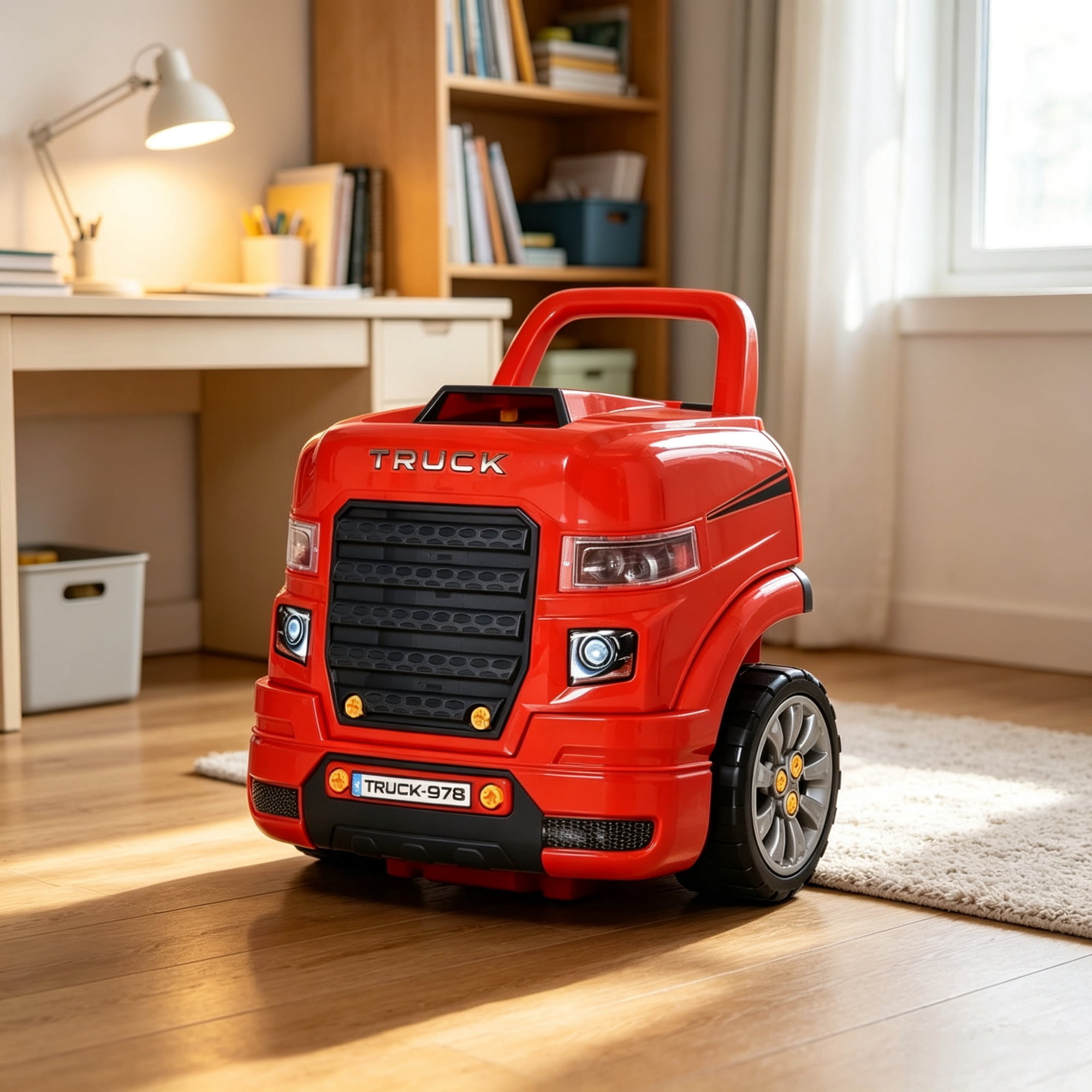Mechanic Truck Engine Toy Set, Kids Car Service Play Set for Playroom Indoor Game, Red