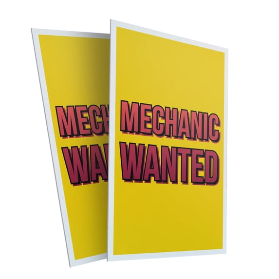Mechanic Wanted (2-Pack) 24 Inch x 36 Inch Plastic Signs | Sign Insert ...