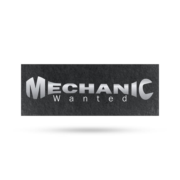 Mechanic Wanted Vinyl Decal 12 Inch x 5 Inch Weatherproof Heavy-Duty Adhesive Backing | Hiring Notice, Professional Auto Shops, Bold Display | Made in USA