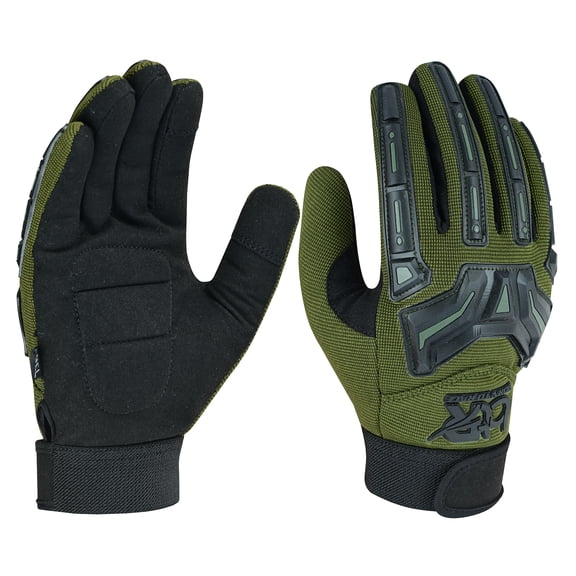 Mechanic Work Gloves Touchscreen Welding Power Tools Construction Heavy Duty Safety Work Gloves Green-L