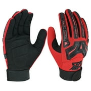 Mechanic Work Gloves Touchscreen Welding Power Tools Construction Heavy Duty Safety Work Gloves Red-2XL