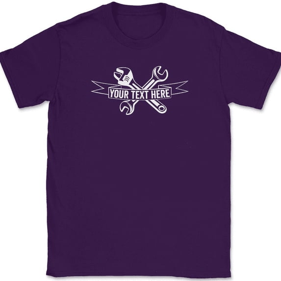 Mechanic Your Text Here Custom T-Shirt Personalized Car Truck Tee - Purple, 4XL