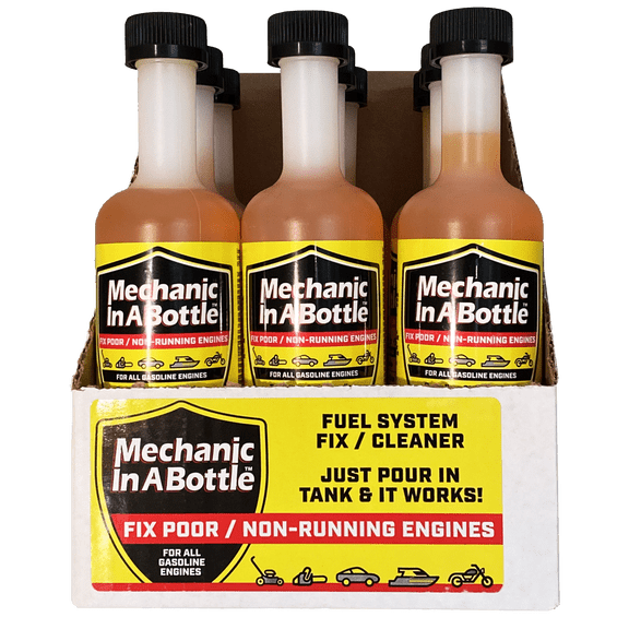 Mechanic in A Bottle for Gas & Diesel Fuel Systems 8 oz Case of 9- Fuel System Cleaner & Stabilizer for Peak Engine Performance
