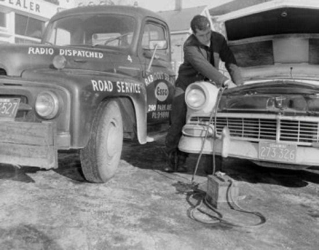 Mechanic repairing car Canvas Art -  (18 x 24)