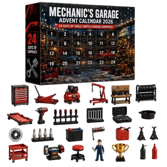 Mechanic's Garage Advent Calendar 2026 24 Days Mini Tool Surprise Gift for Dad