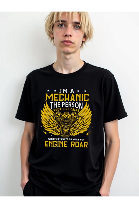 Mechanic's Pride T-Shirt men's graphic t shirts black elegant top Weekend casual wear Soft and comfortable Retro Unisex Shirt Short Sleeve tshirts