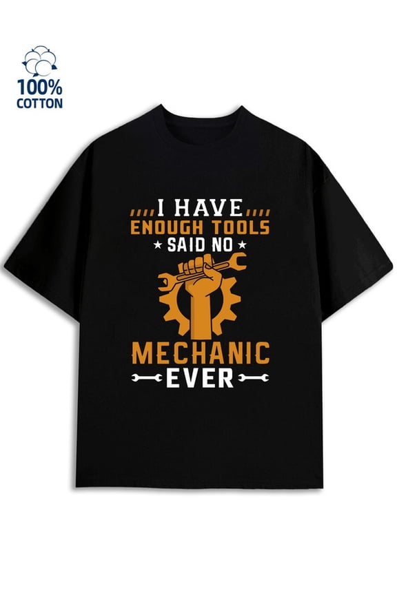 Mechanic's Pride men 180G 100% Cotton black Basic Unisex Shirt Crewneck tshirts Original Unisex Shirt Graphic Tee tshirts Trendy Unisex Shirt Graphic tshirts Classic Unisex Shirt Crewneck tshirts