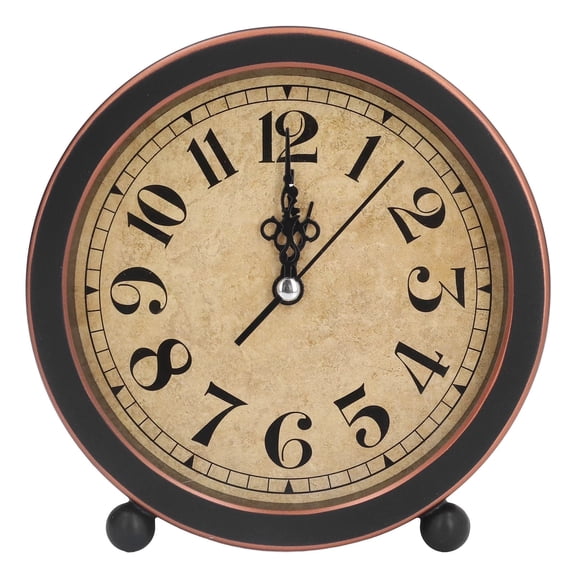 Mechanical Analog Alarm Clock for Home With Night Light and Wind-Up Timepiece - Desk Clock for Living Room Bedroom Tabletop