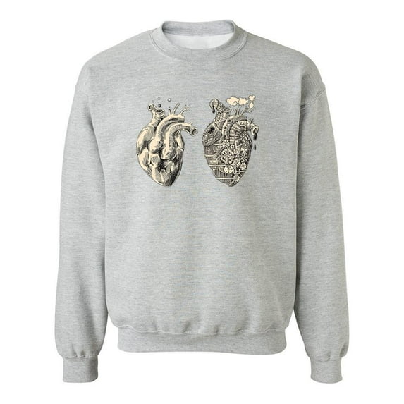 Mechanical And Anatomical Hearts Sweatshirt Men -Image by Shutterstock, Male XX-Large