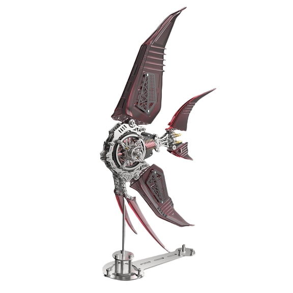 Mechanical Angelfish 3D DIY Steampunk Animal Model Kit, 529PCS Alloy Metal Assembly Fish Sculpture with Moving Mechanical Fins, Creative Display & Gift for Adults