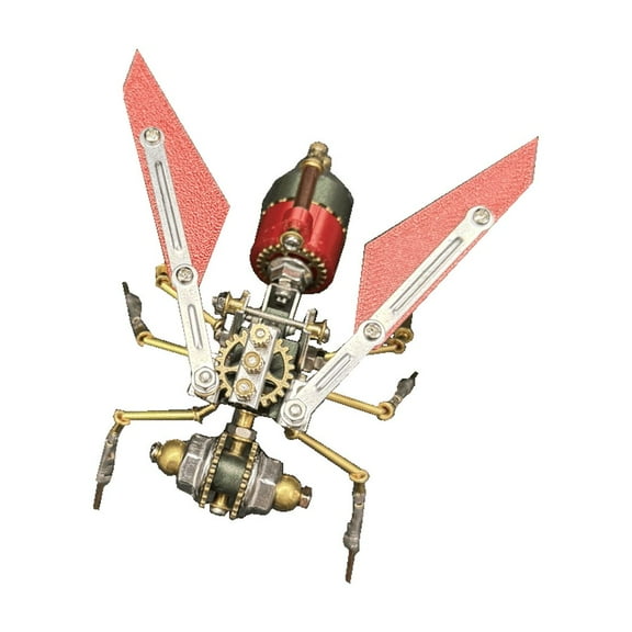 Mechanical Bee Model Metal 3D Insect Puzzle, 127PCS Steampunk DIY Assembly 3D Model Kits to Build Display Piece Hobby Gift for Adults Teens Collection