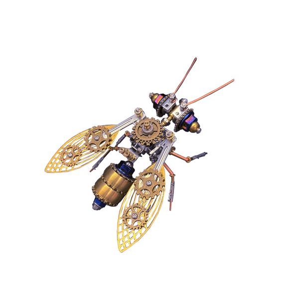 Mechanical Big Bee D 3D Metal Steampunk Insect Model Kit, 170PCS DIY Steampunk Assembly Toy for Adults, Collectible Creative Desktop Ornament Gift for Enthusiast