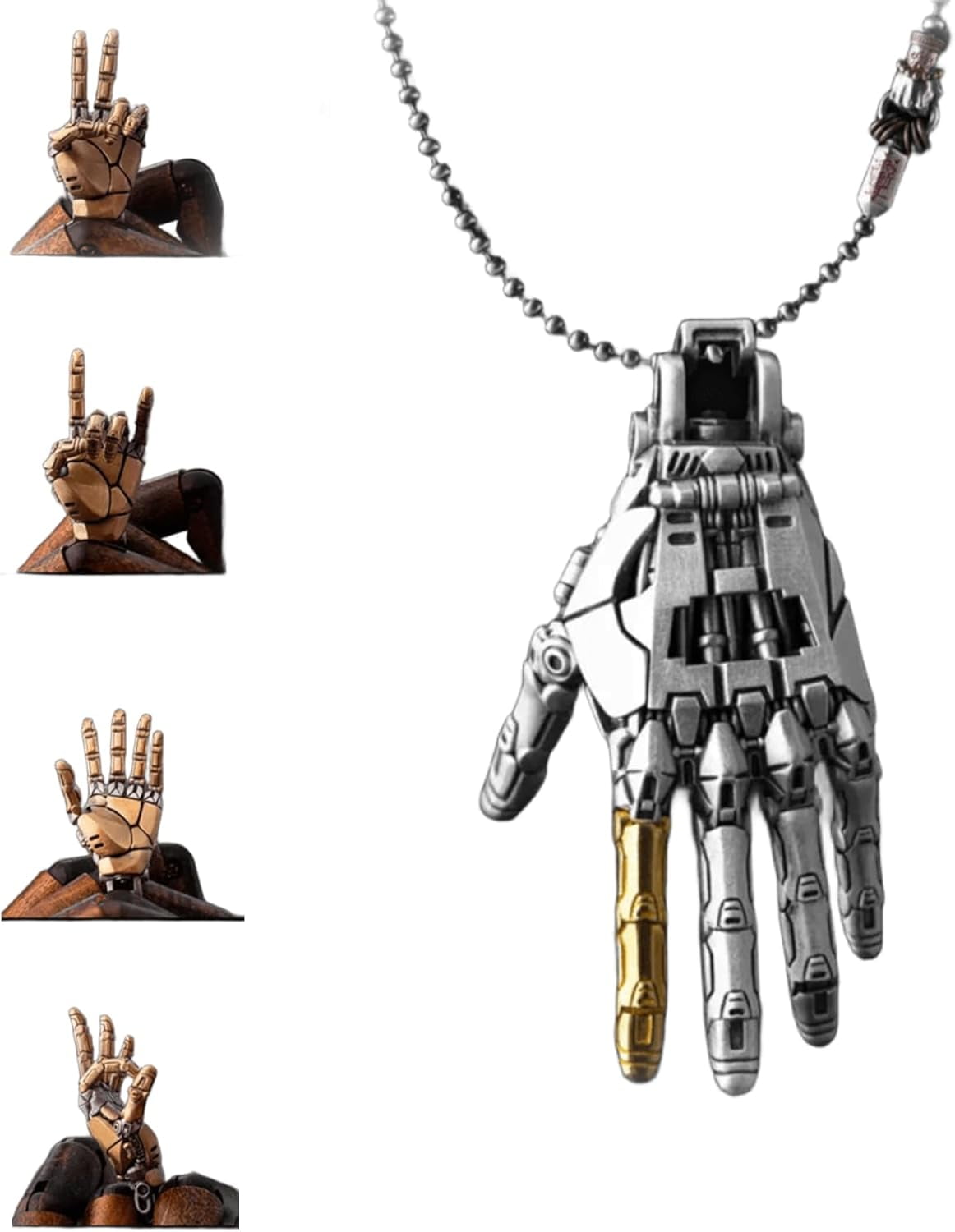 Mechanical Heart COPPERTIST.WU Mechanical Hand Pendant - Movable Finger ...