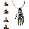 thumbnail image 1 of Bionic Robot Hand Necklace Pendant, Mechanical Steampunk Jewelry with Movable Fingers, Cyberpunk Gift for Men Women Y2K Lovers, 1 of 7