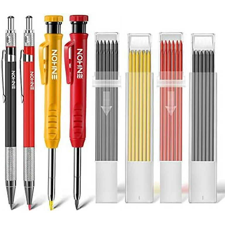 Strong Carpenter Pencil With Sharpener, Construction Site Pencil Woodworking  Tools 6 Pieces Pencil Leads, Marking Tool Construction Drawing Make Scrib