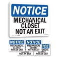 thumbnail image 1 of Mechanical Closet Not An Exit OSHA Notice Rigid Plastic Sign 14 Inch x 10 Inch - 5 Pack, 1 of 8