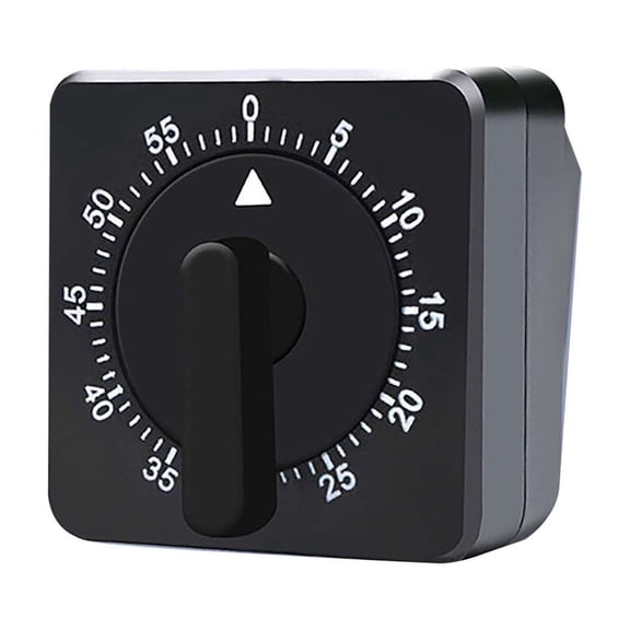 Mechanical Countdown Timer with Precision Analog Dial Sturdy Metal Casing No Battery Required Quiet Operation and Loud Alarm for Kitchen Meeting and Study Black