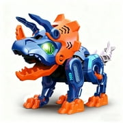 Dinosaurs Building Kits Electronic Walking Stegosaurus Dinosaur with LED Glowing Eyes & Roar Sounds, Electric Dinosaur Building Blocks for Boys, STEM Educational Learning Toys Gifts for Kids 3-8 Year