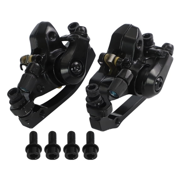 Mechanical Disc Brake Caliper Set Front and Rear, Aluminum Alloy Bicycle Braking Trunk with Metal Brake Pads, Compatible with 160mm and 180mm Rotors, 51mm Mounting Hole Spacing, Black
