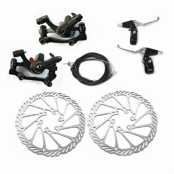 Mechanical Disc Brake Set, Bicycle Brake Levers, Front & Rear Calipers with Cable, Mountain Bike Accessories