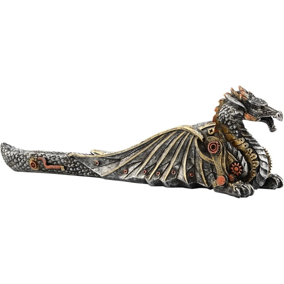 Mechanical Dragon Incense Holder Incense Burner Stick Incense Burner Steampunk Dragon Mystical Sculpture Gothic Decor for Man Cave