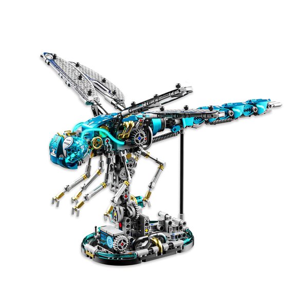 Mechanical Dragonfly Building Blocks Set with Mechanical Movable & Light Effects 866 Pieces Insect Animal Building Set for Adults & Teens Home Office Desk Decor Display Gift