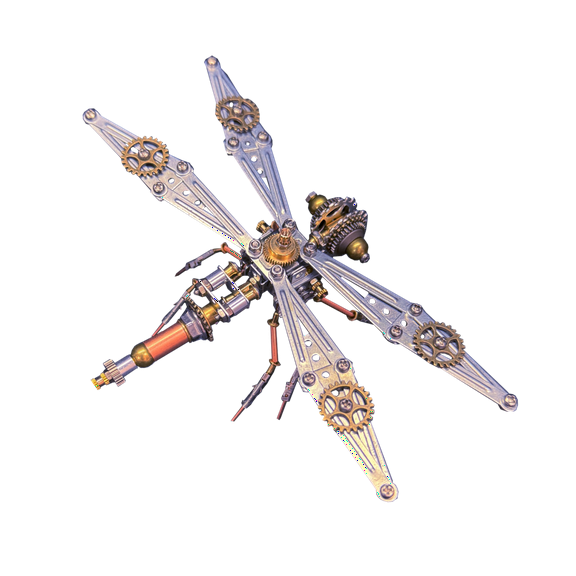 Mechanical Dragonfly E 3D Metal Steampunk Insect Model Kit, 202PCS DIY Steampunk Assembly Toy for Adults, Collectible Creative Desktop Ornament Gift for Enthusiast