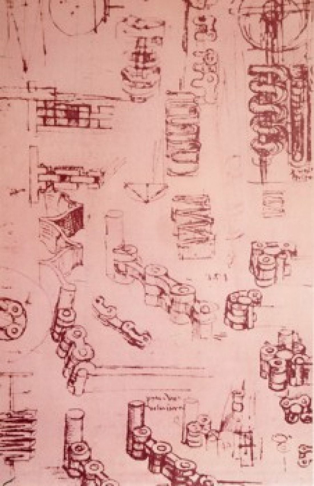 Mechanical Drawings #4 Leonardo da Vinci 1452-1519 Florentine Canvas Art - Leonardo da Vinci (18 x 24)