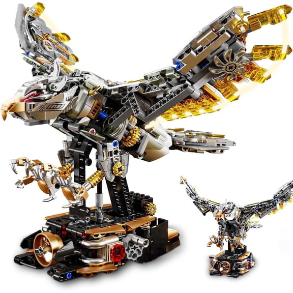Cobers Mechanical Eagle Building Set with Light, Compatible with Lego for Adult, Rotatable Eagle Building Blocks, Gift for Girls Boys Teens Age 12+ (1168 PCS)