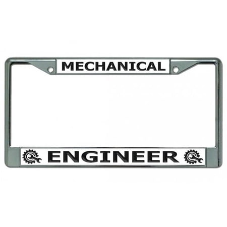 Mechanical Engineer Chrome License Plate Frame