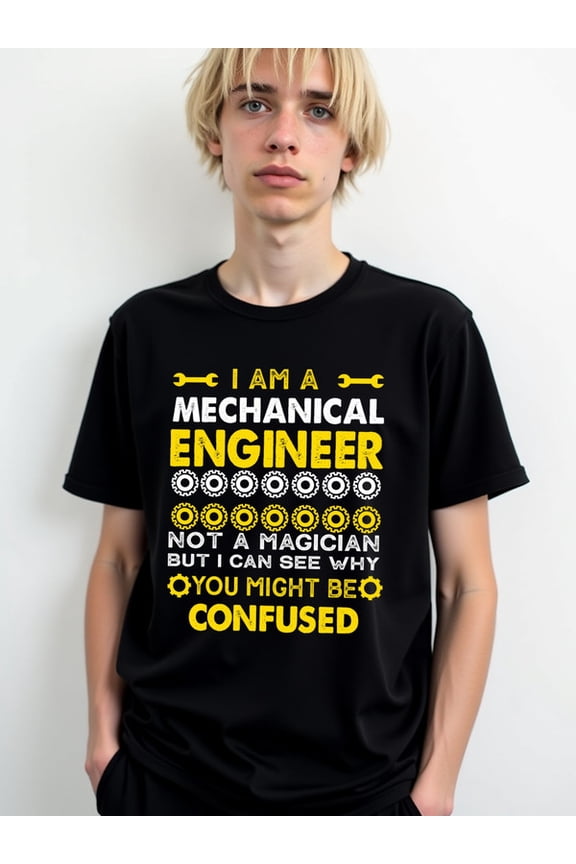 Mechanical Engineer Joke T-Shirt Mens funny t shirts black top casual Spring and summer outdoor wear Unique Design Unisex Shirt Cotton tshirts
