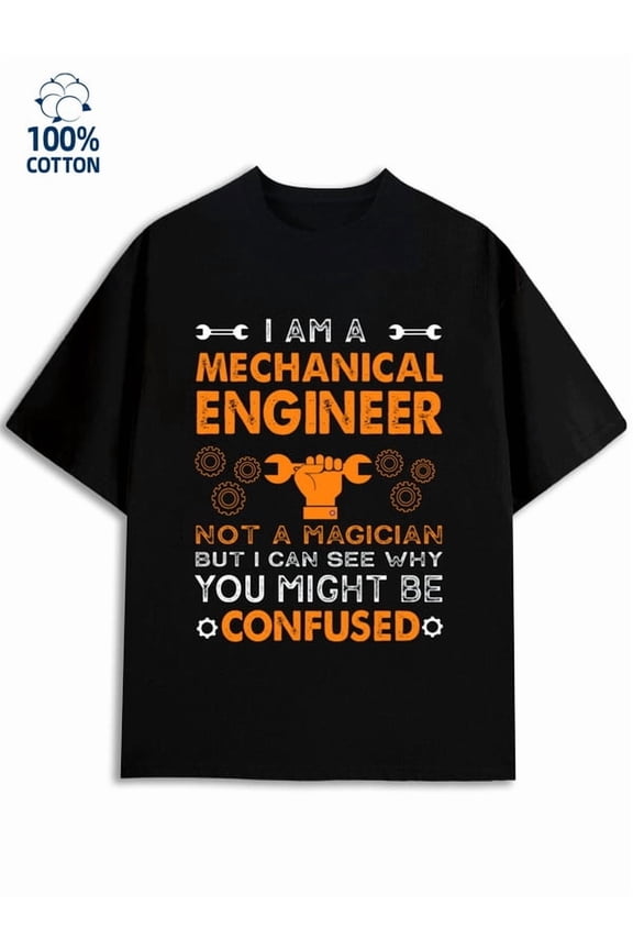 Mechanical Engineer Tee mens mechanical 180G 100% Cotton black funny tech Retro Unisex Shirt Short Sleeve tshirts Trendy Unisex Shirt Graphic Tee tshirts