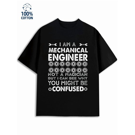 Mechanical Engineer men mechanical 180G 100% Cotton black classic futuristic Vintage Unisex Shirt Printed tshirts Fashion Unisex Shirt Graphic Tee tshirts