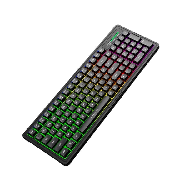 Mechanical Feel Keyboard Corded Color Backlit Ergonomic Spill Resistant Durability for Gaming Typing