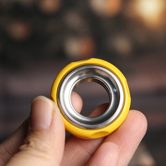 Mechanical Fidget Ratchet Ring EDC Toys Adjustable Haptic Ring Stainless Steel+Pom Fingertip Metal Tyre Toys Stress Spinner
