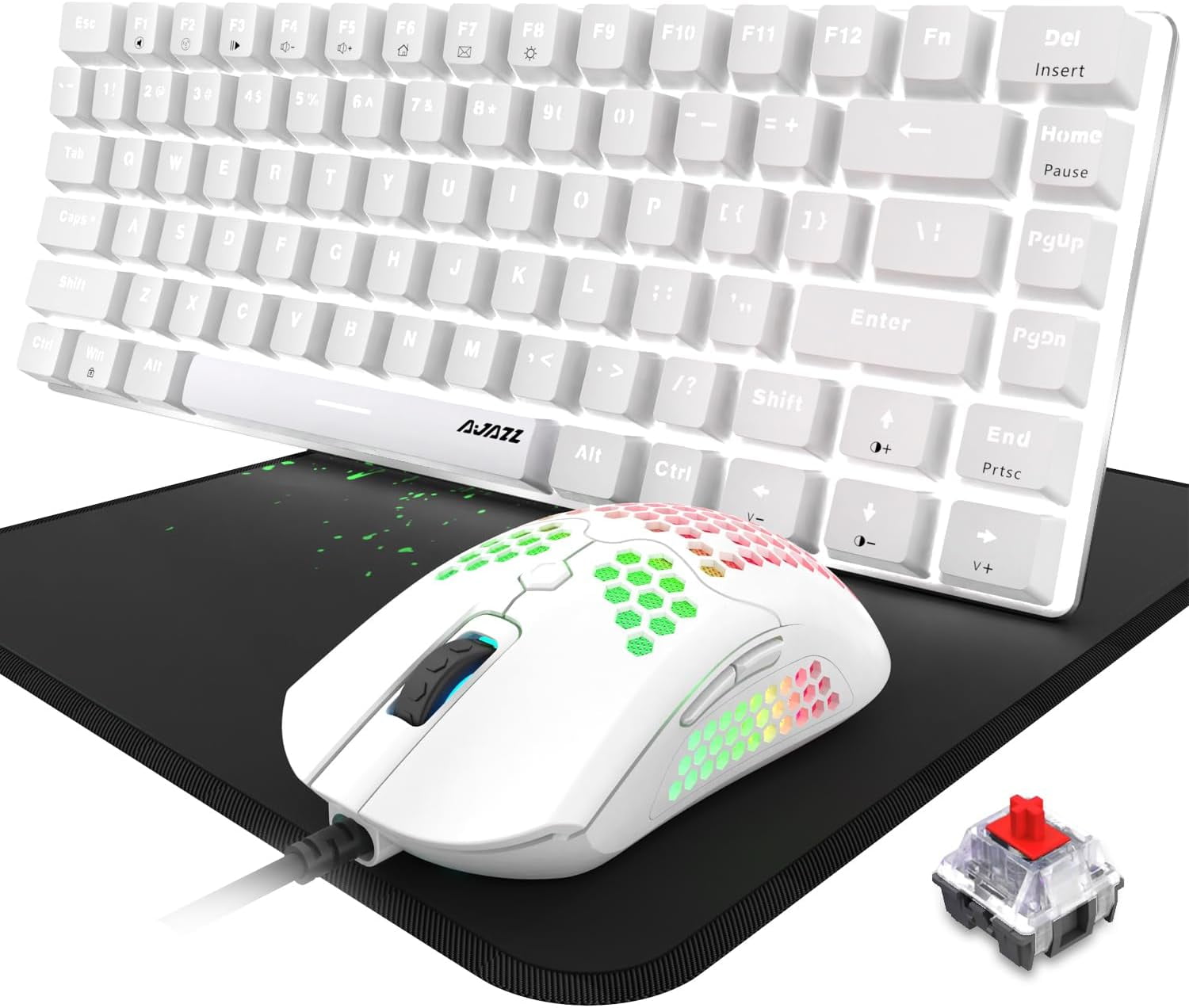 Mechanical Gaming Keyboard And Lightweight Honeycomb Mouse Combo With ...