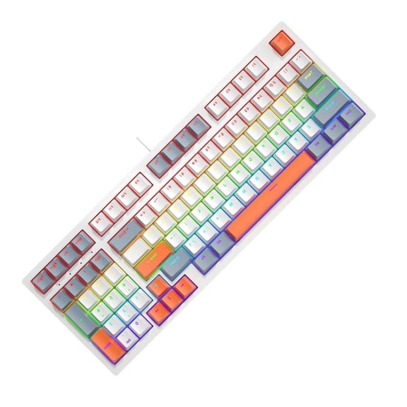 Mechanical Gaming Keyboard Corded 96-Key LED Backlits LED Backlights Keycap
