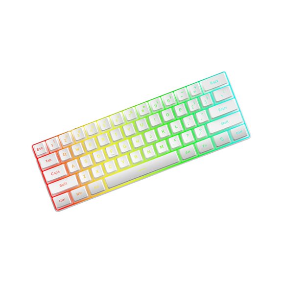 Mechanical Gaming Keyboard LED Backlit Keycap Keyboard 61 Keys Corded Computer Keyboards for Laptop PC Office Work