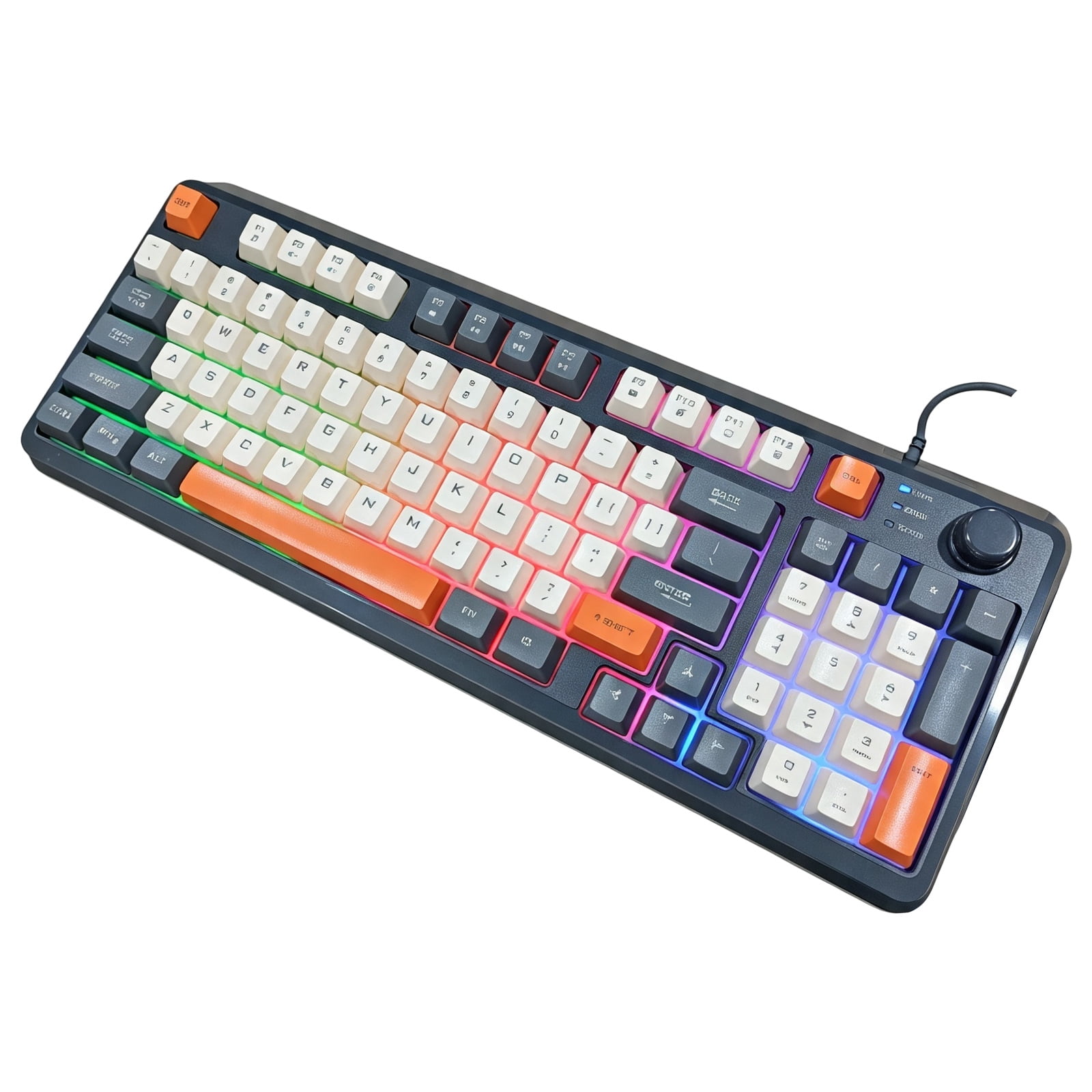 Mechanical Gaming Keyboard LED Backlit Keycap Keyboard 94 Keys Corded ...