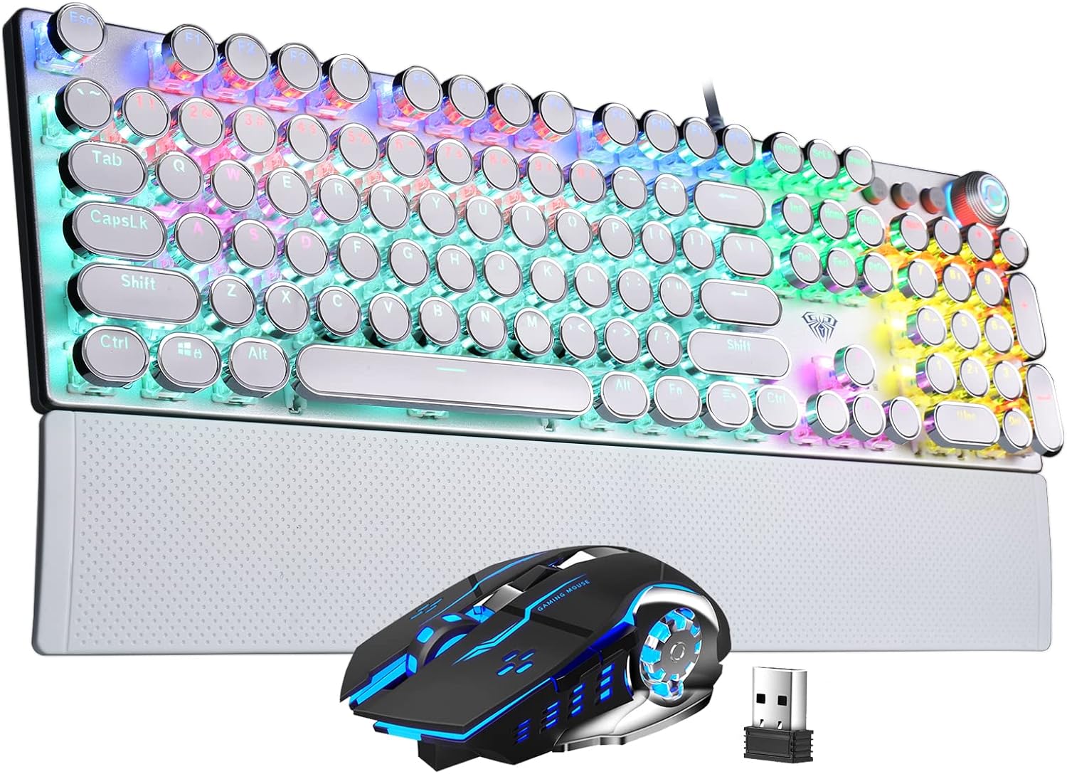 Mechanical Gaming Keyboard Mouse Combo (F2088 Typewriter Style